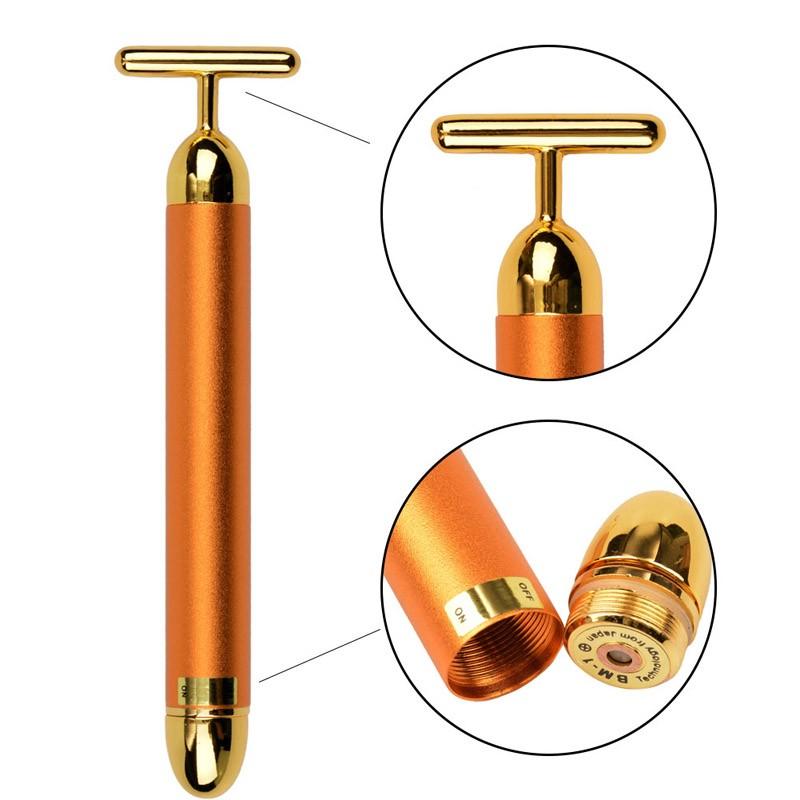 24K Vibration Facial Beauty Bar Golden Energy Face Massager Habibi Organics 24K Vibration Facial Beauty Bar Golden Energy Face Massager Habibi Organics